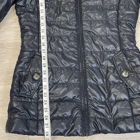 Women Puffer Jacket S Fleece Quilted Hooded Warm Winter Fall Lightweight Casual - Picture 6 of 8